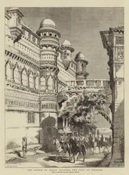 Prinsen af Wales besøger fortet i Gwalior